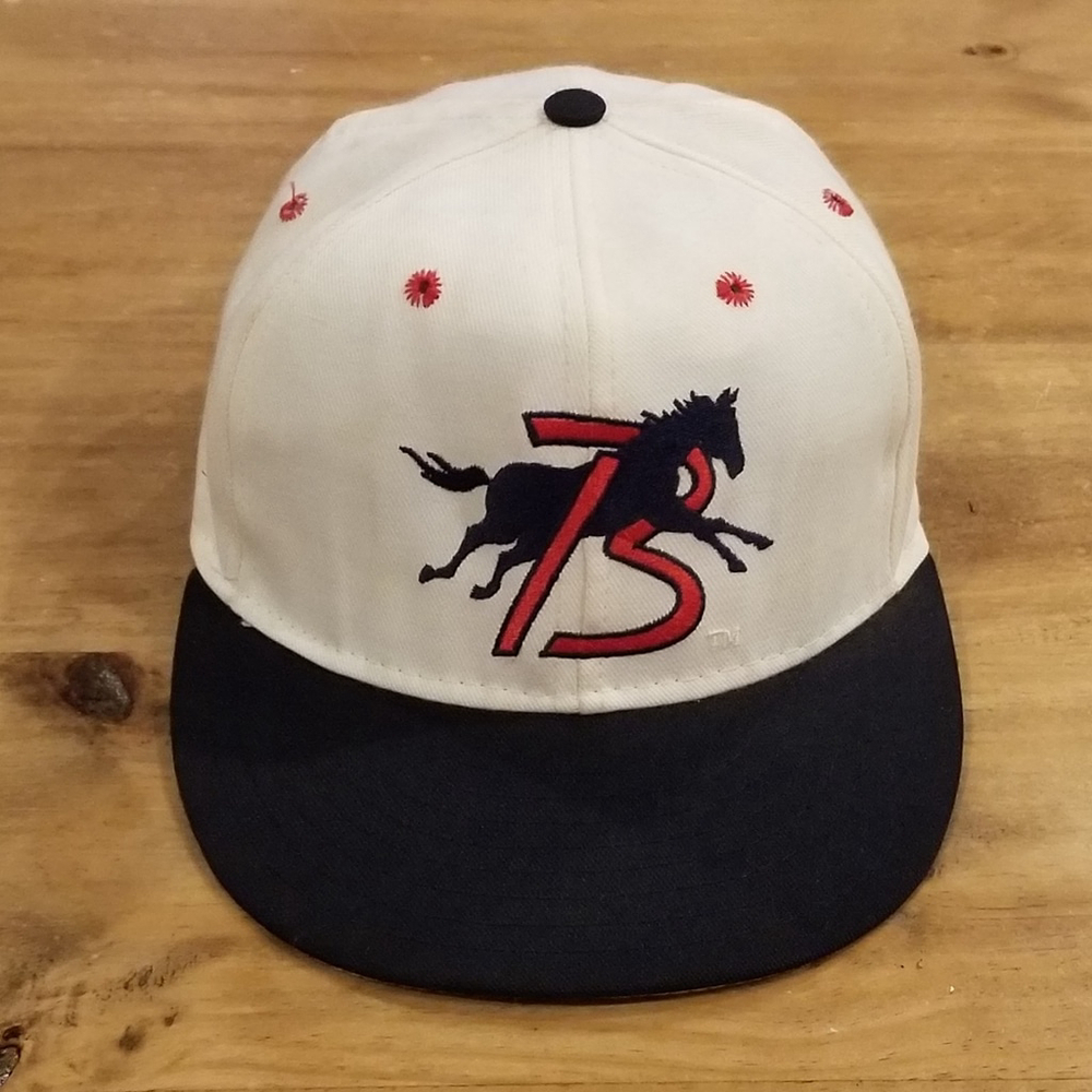 Vintage Billings Mustangs Hat 7 3/8 Fitted Pro Line Cincinnati Reds Made USA
